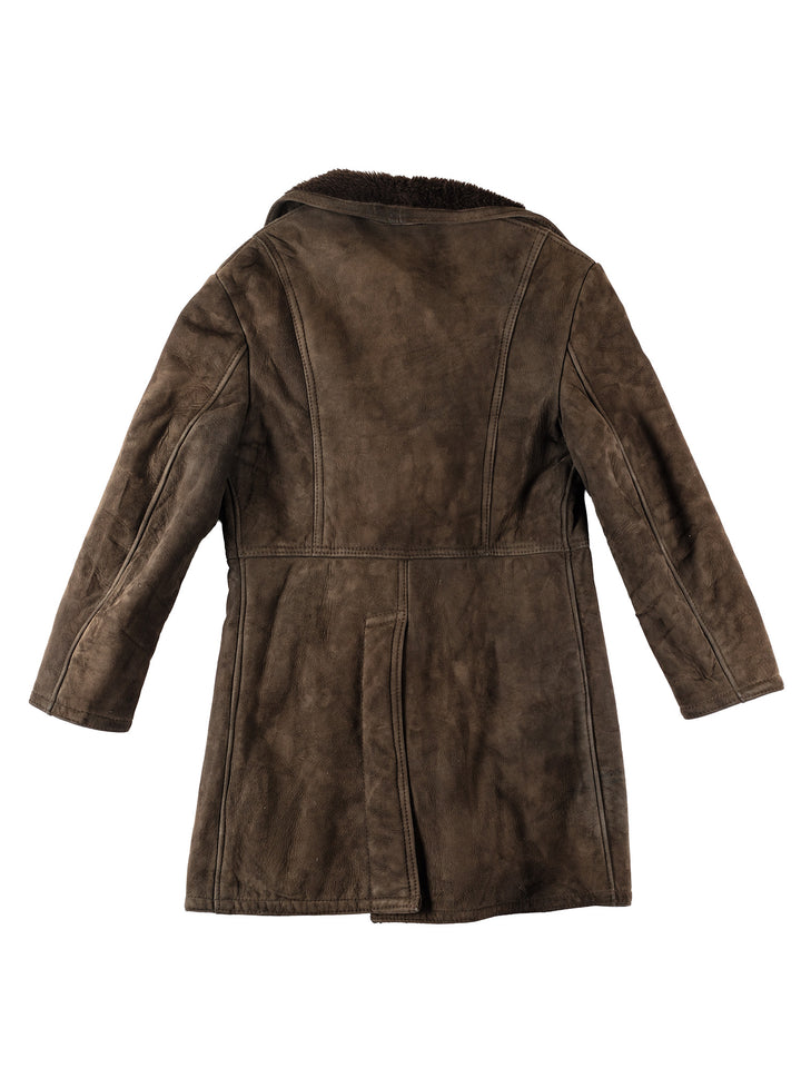 Vintage 70's Men Faux Sheepskin Coat in BrownVN137