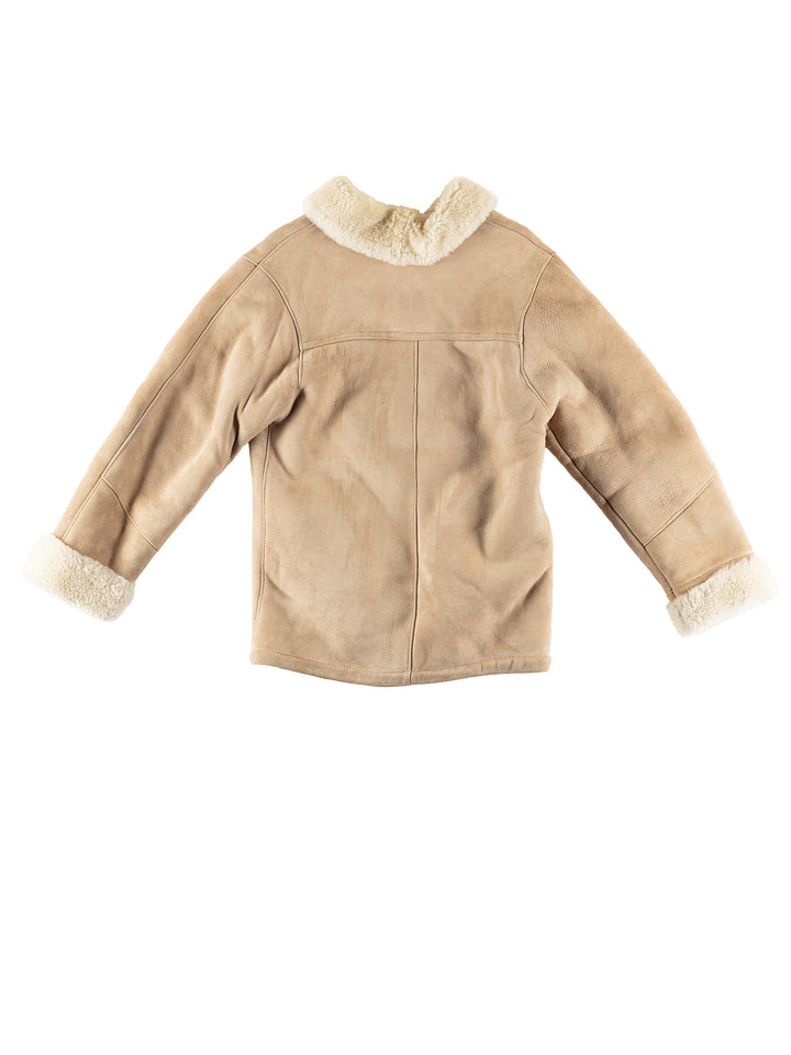 Vintage 90's Men Sheepskin Jacket in BeigeVN484