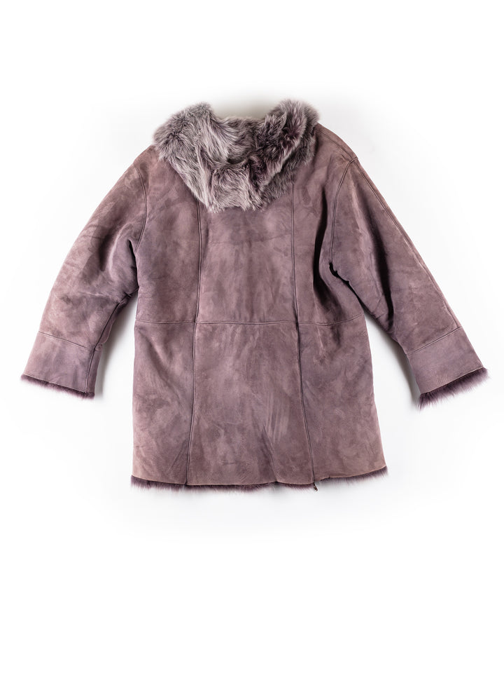 Vintage 70's Women Fur Coat in PurpleMN142