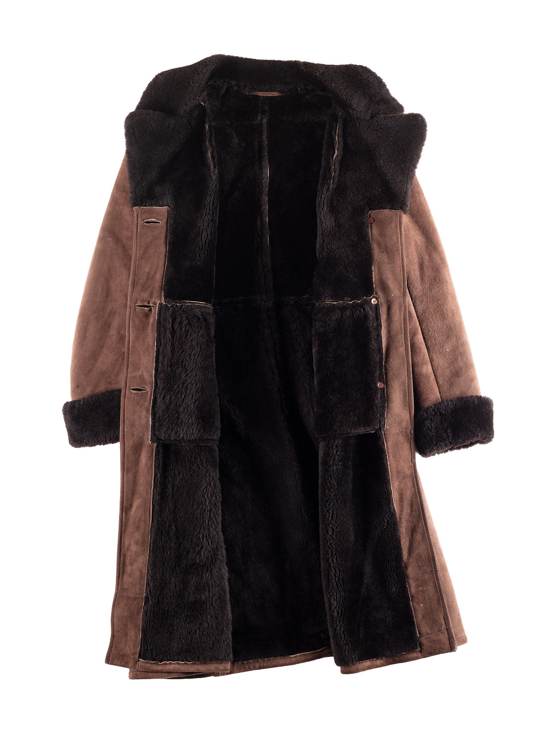 Vintage 90's Women Sheepskin Coat in Brown
