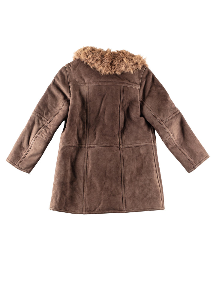 Vintage 80's Women Sheepskin Coat in BrownMN247