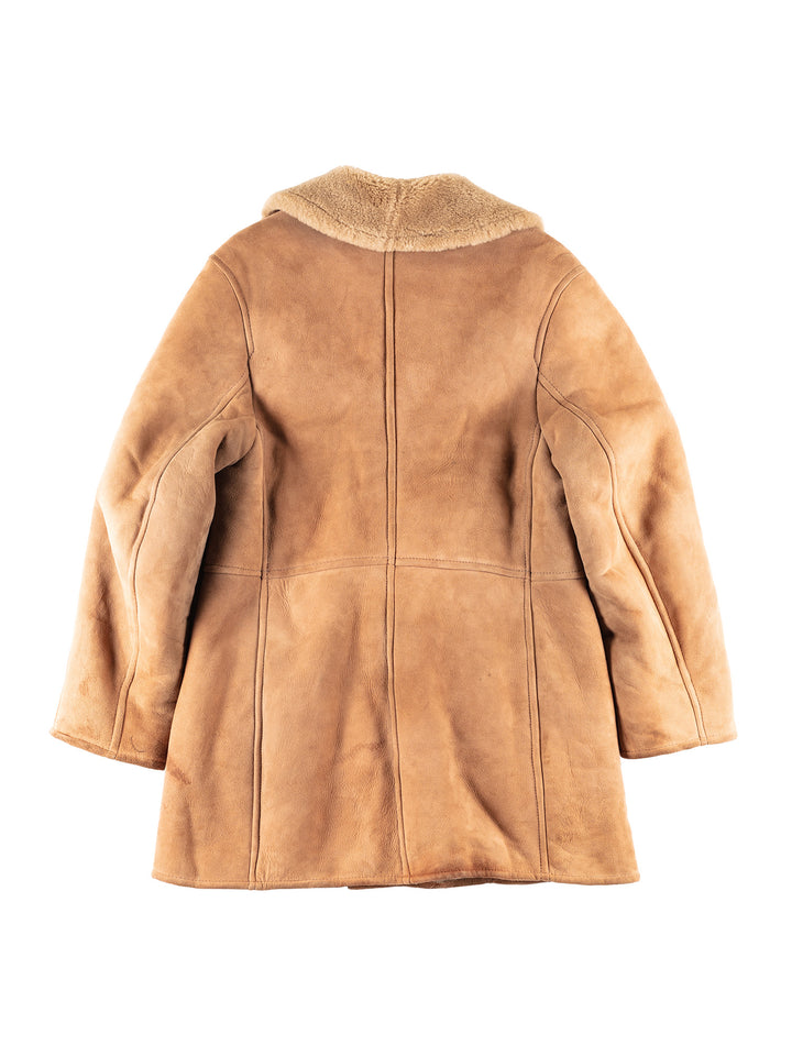 Vintage 70's Men Sheepskin Coat in Beige