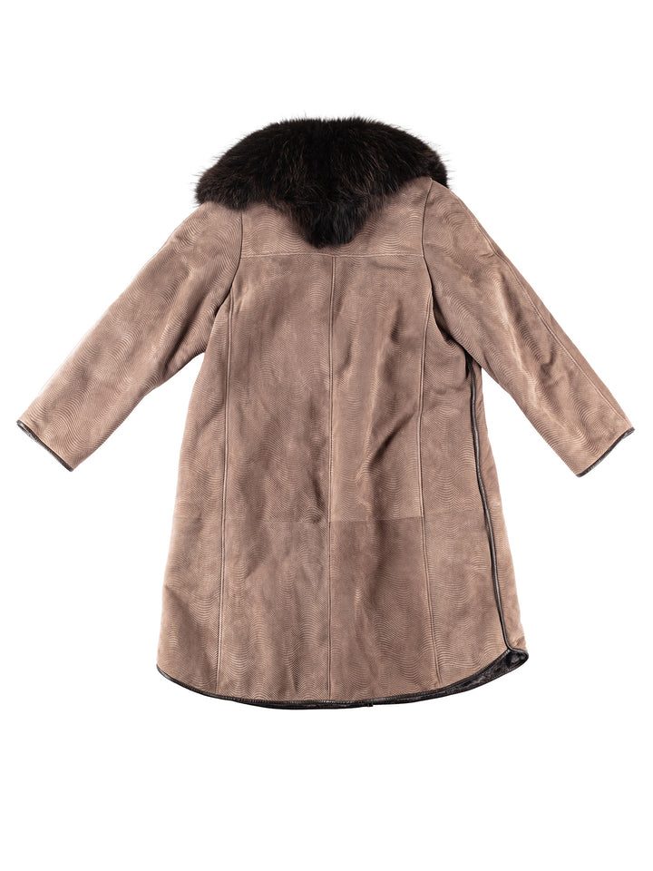 Vintage 90's Women Sheepskin Coat in BeigeMN218