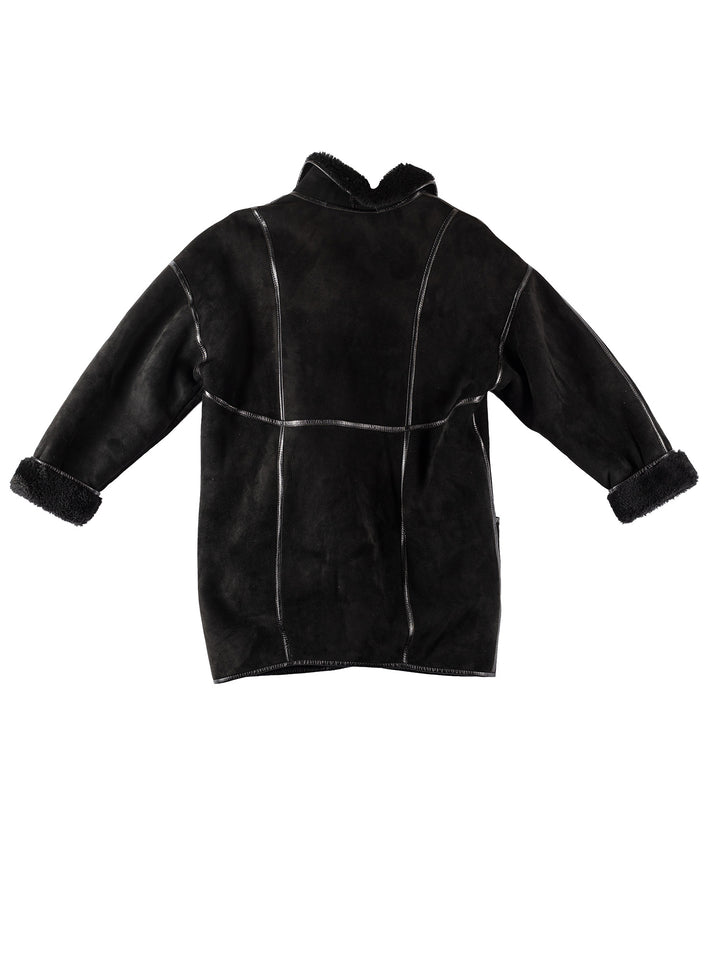 Vintage 90's Women Sheepskin Coat in BlackMN144