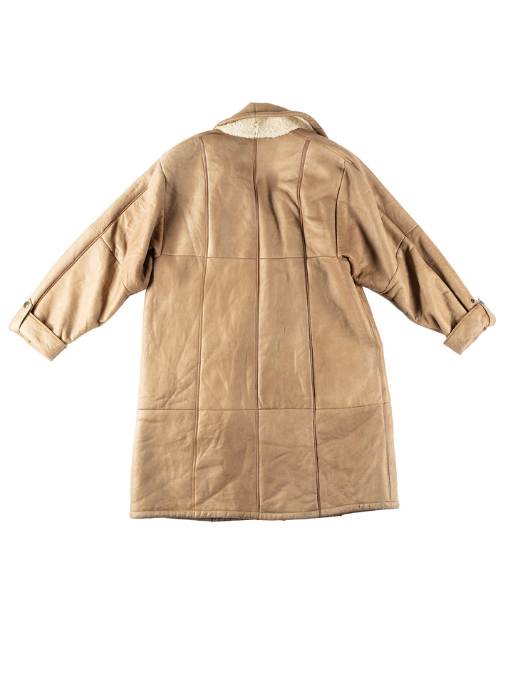 Vintage 80's Women Sheepskin Coat in BeigeMN168