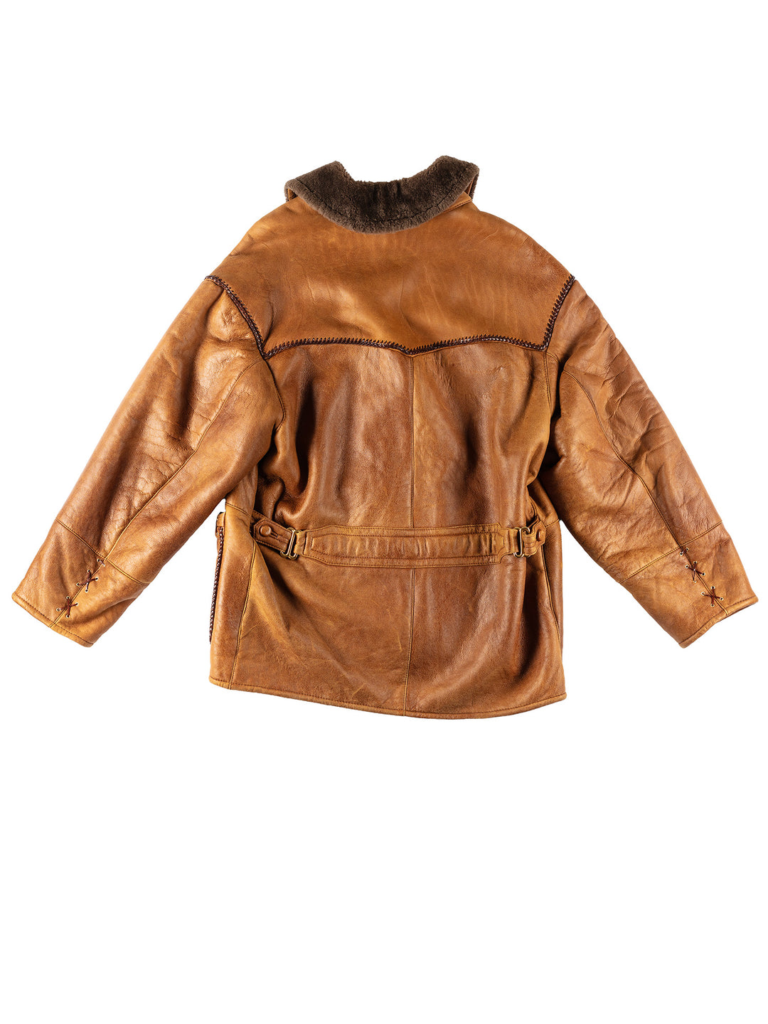 Vintage 80's Men Sheepskin Coat in BrownVN219