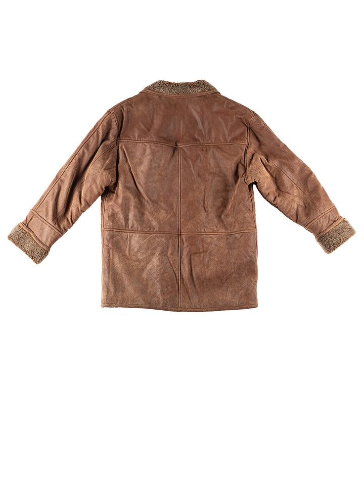 Vintage 80's Men Sheepskin Coat in BrownVN215