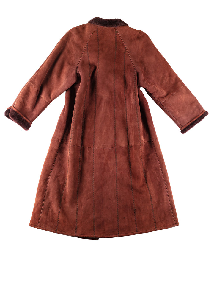Vintage 90's Women Sheepskin Coat in RedMN215