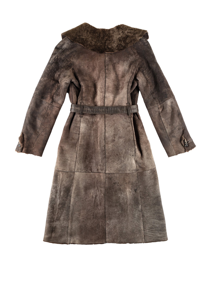 Vintage 70's Women Sheepskin Coat in BrownMN636