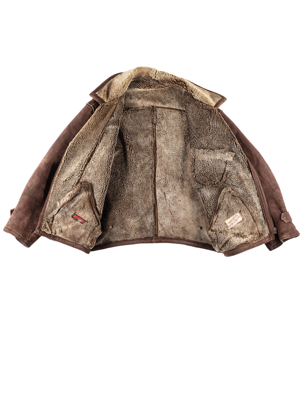 Vintage 90's Men Sheepskin Jacket in Brown