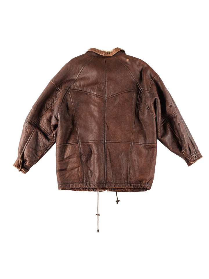 Vintage 90's Men Sheepskin Coat in BrownVN213