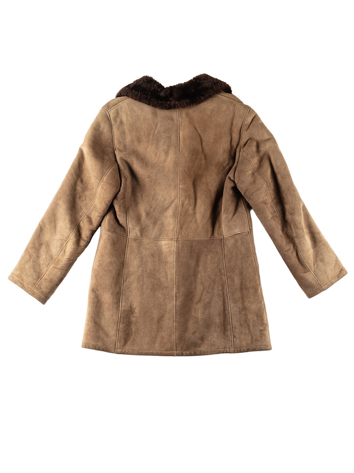 Vintage 80's Men Sheepskin Coat in BeigeVN237