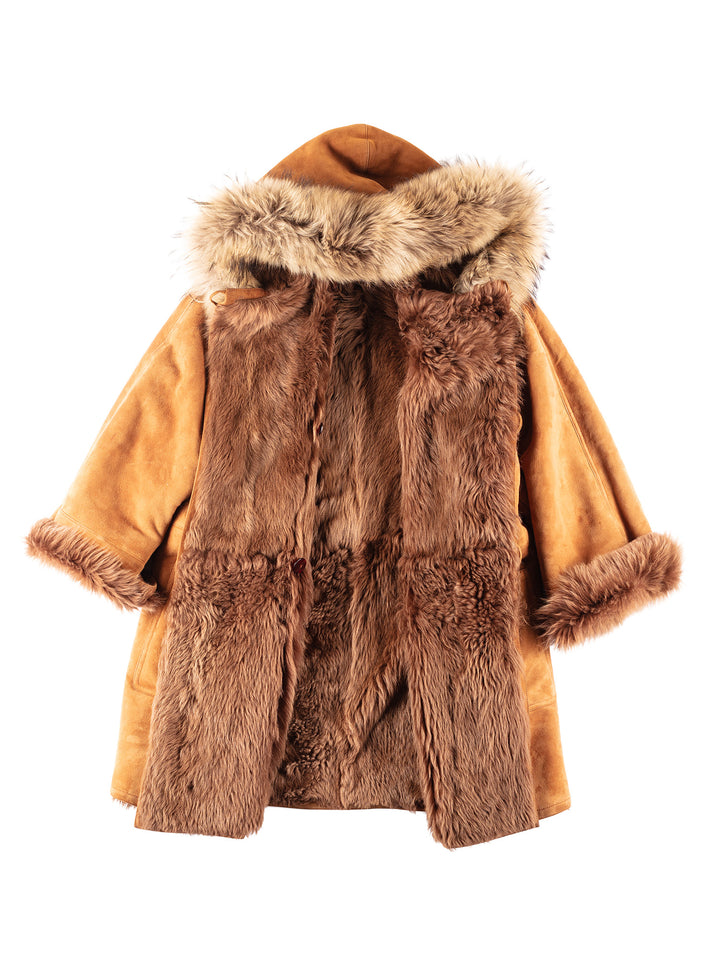 Vintage 00's Women Fur Coat in Brown