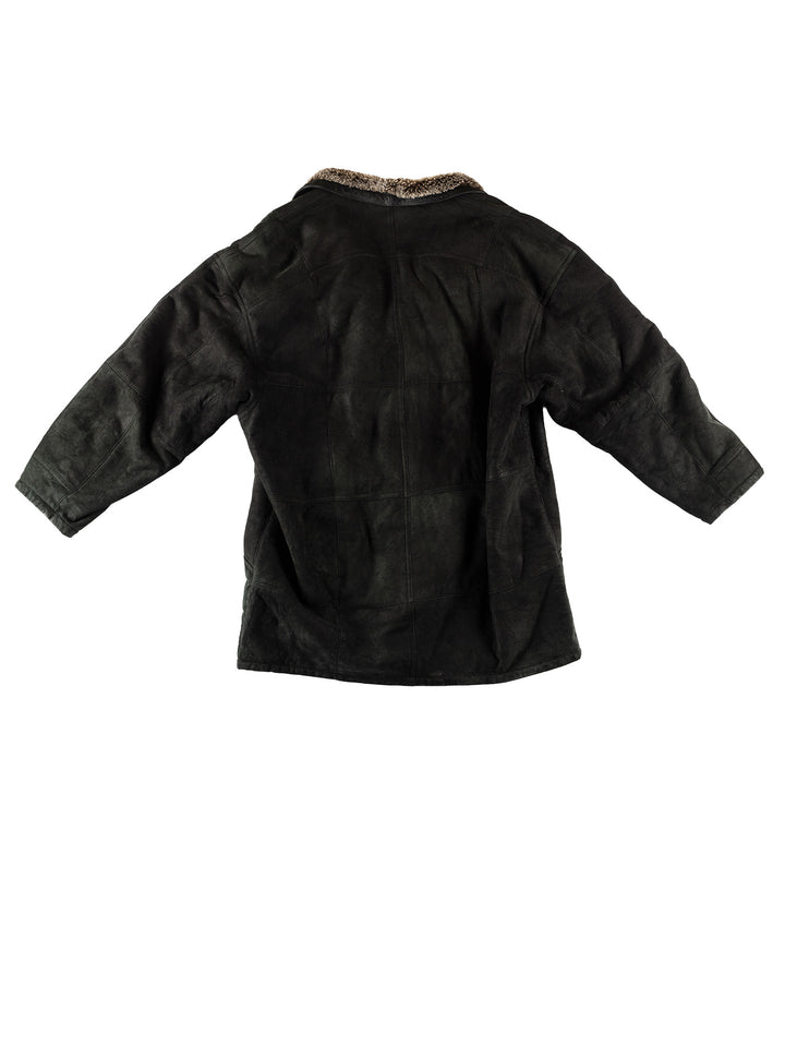 Vintage 80's Men Sheepskin Coat in BlackVN609