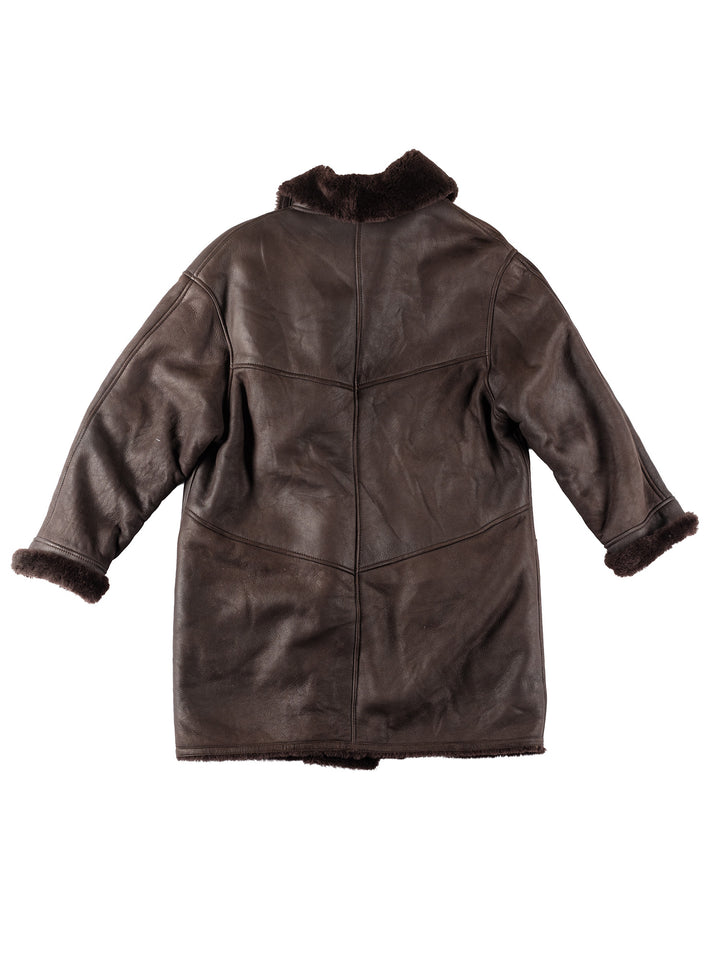 Vintage 80's Women Sheepskin Coat in BrownMN170