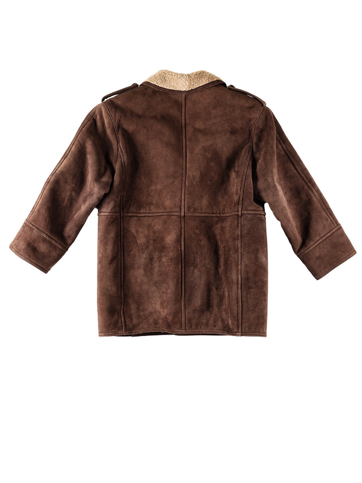 Vintage 80's Men Sheepskin Coat in BrownVN335