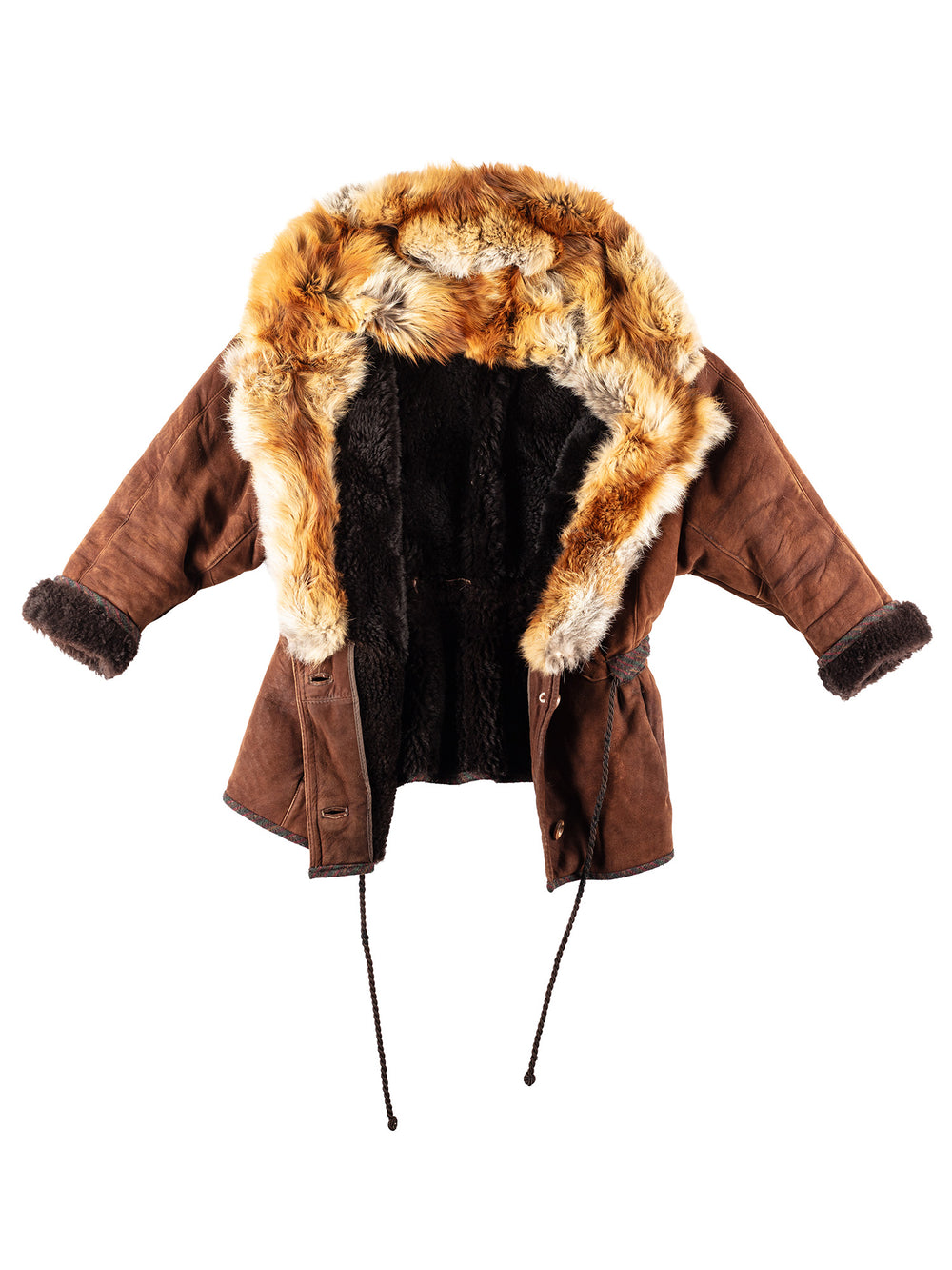 Vintage 70's Women Sheepskin Coat in Brown