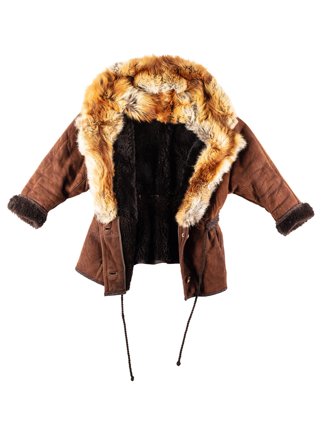 Vintage 70's Women Sheepskin Coat in Brown