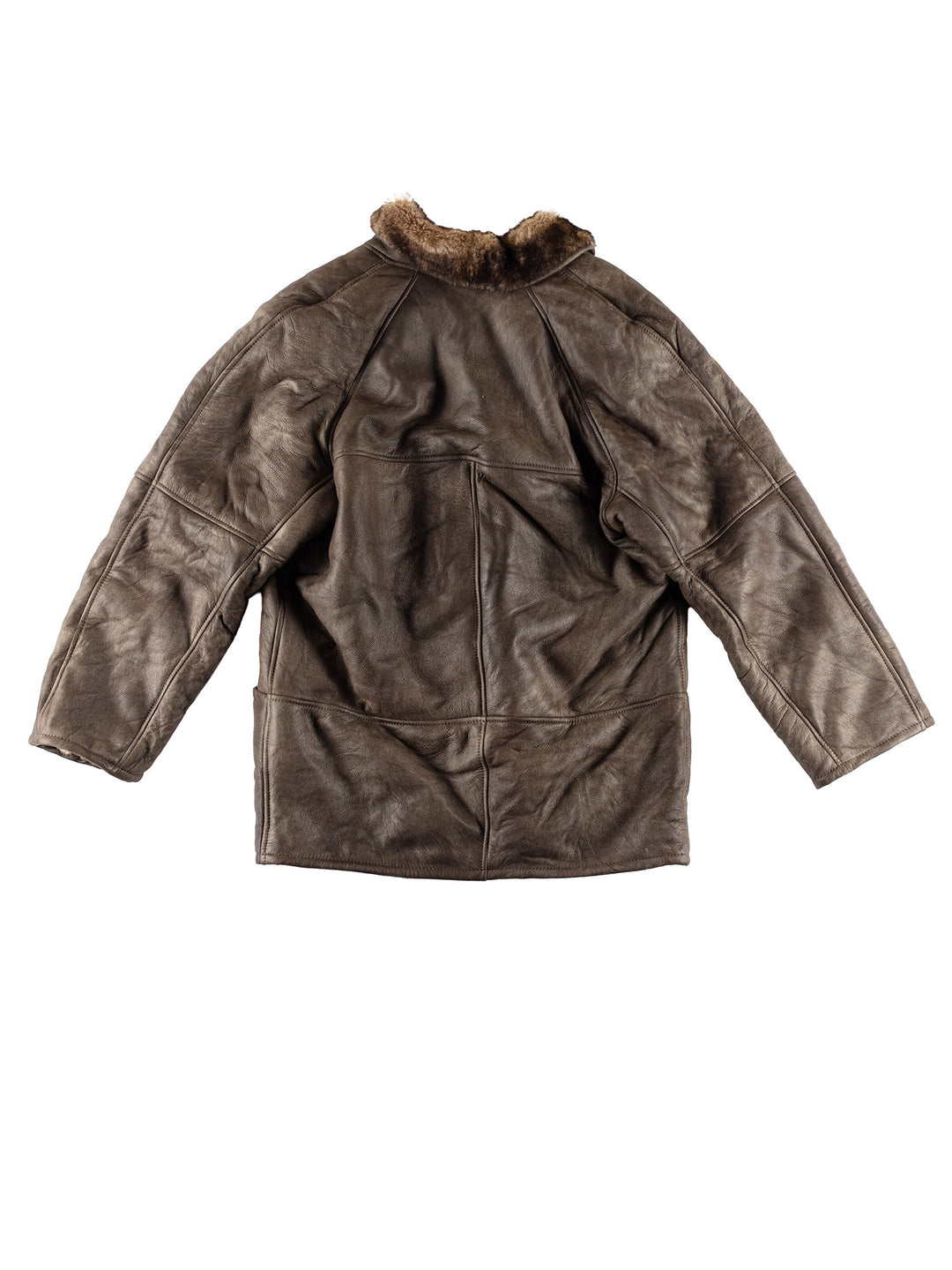 Vintage 80's Men Sheepskin Coat in BrownVN473