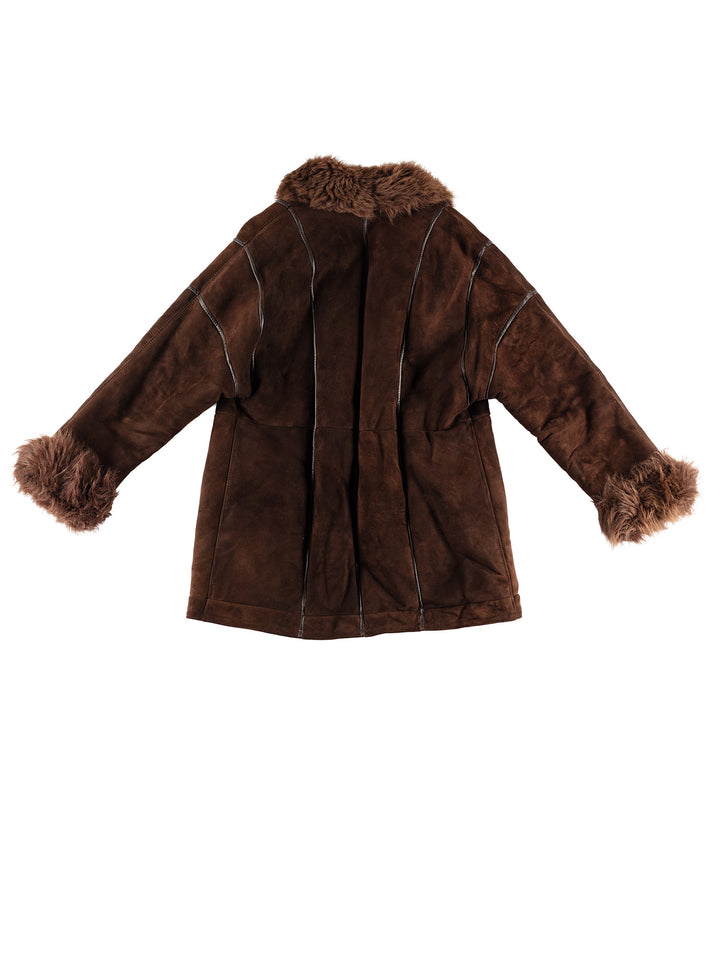 Vintage 70's Women Sheepskin Coat in BrownMN398