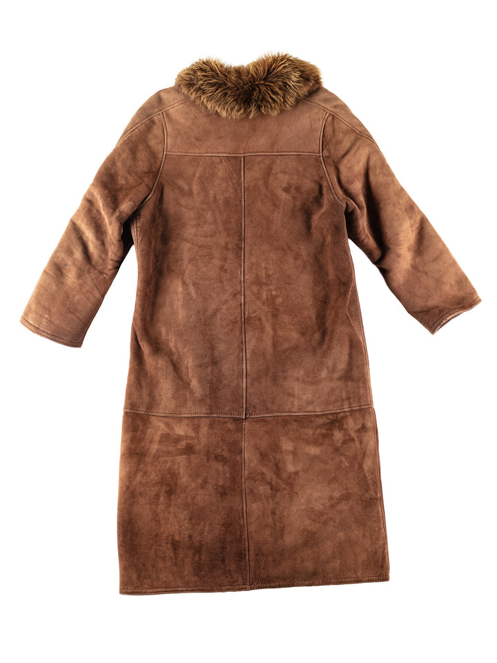 Vintage 80's Women Sheepskin Coat in BrownMN212