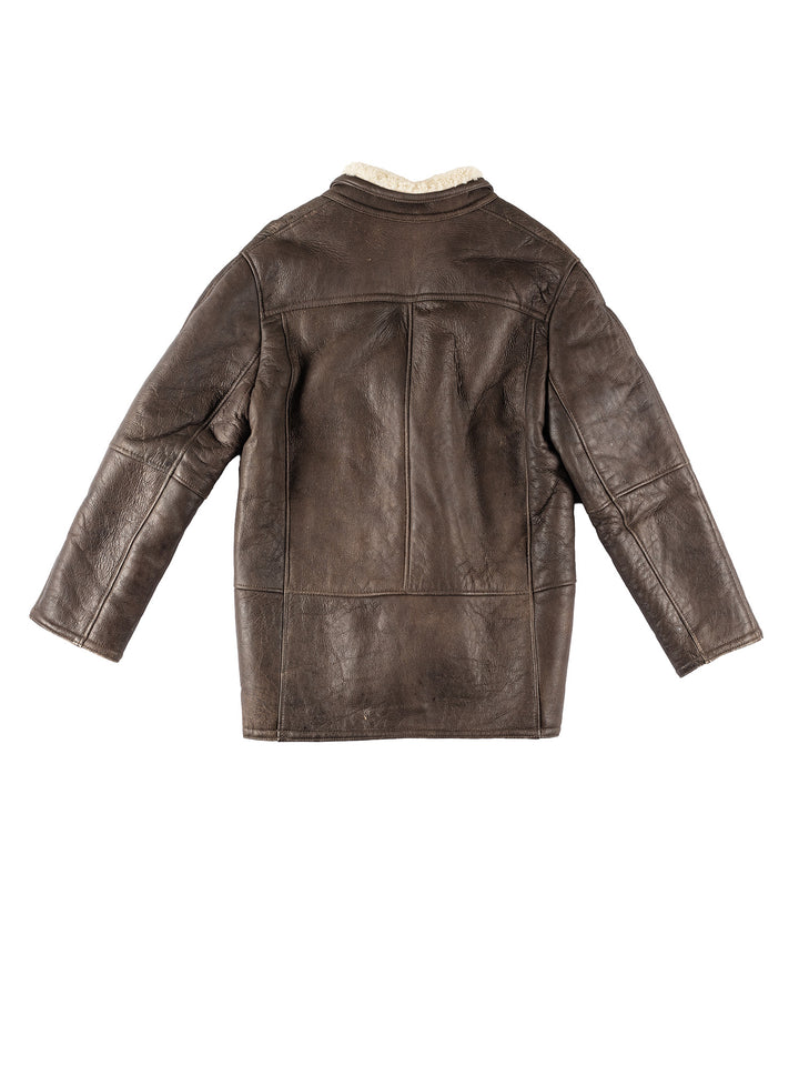 Vintage 80's Men Sheepskin Coat in BrownVN209