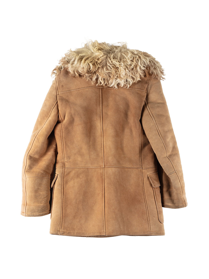 Vintage 70's Women Sheepskin Coat in BeigeMN233