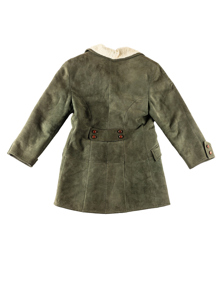 Vintage 70's Women Sheepskin Coat in GreenMN240