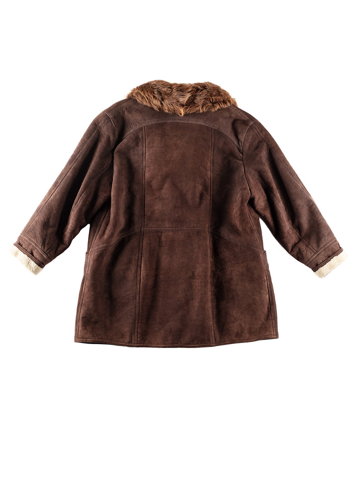 Vintage 80's Women Sheepskin Coat in BrownMN239