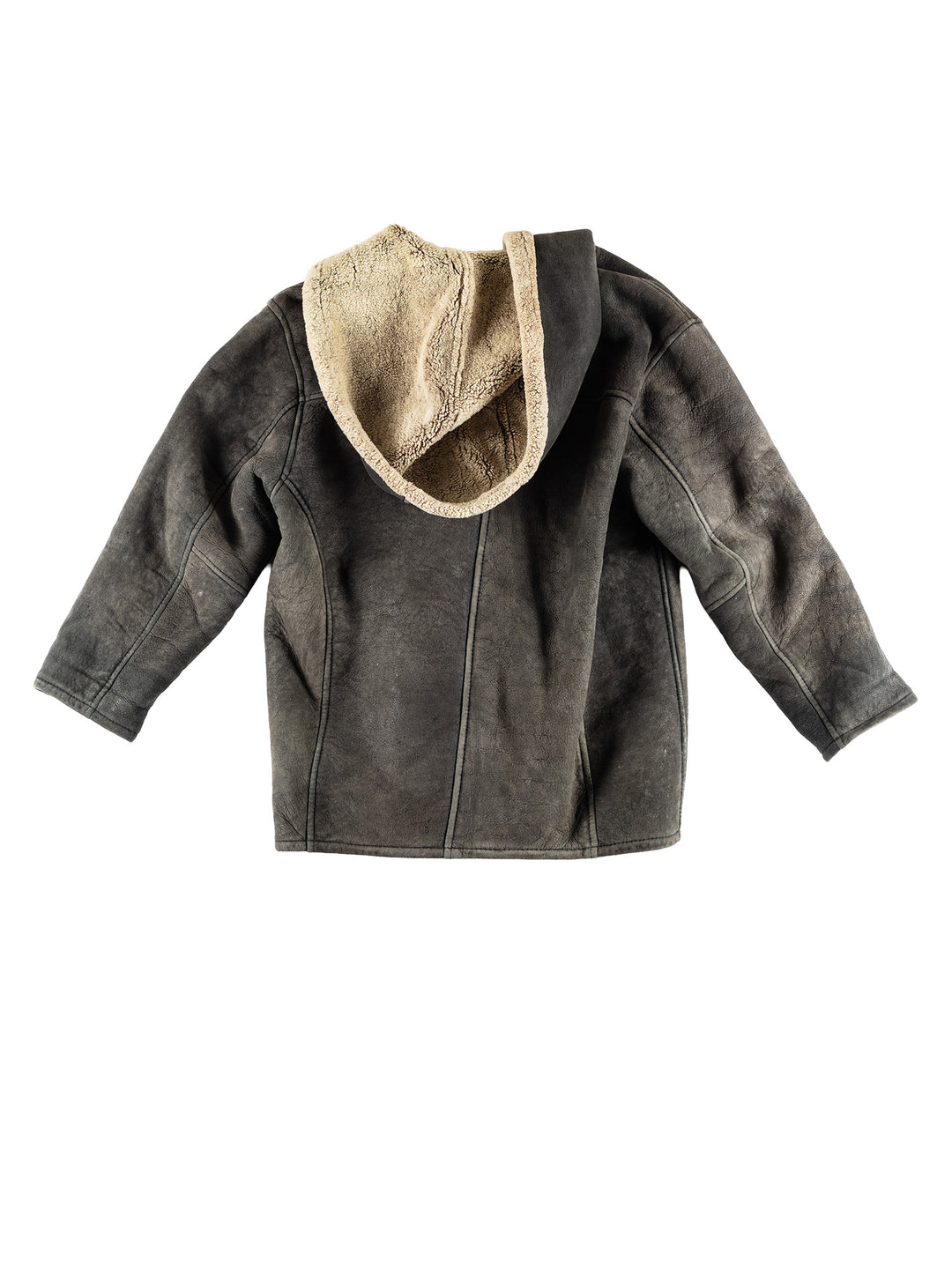 Vintage 80's Women Sheepskin Coat in GrayMN403