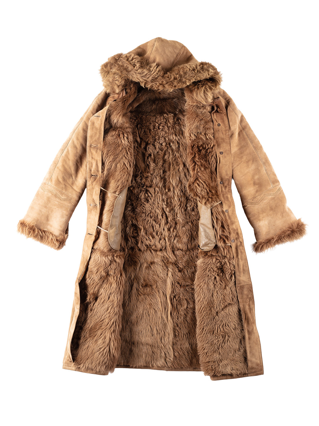 Vintage 90's Women Sheepskin Coat in Brown