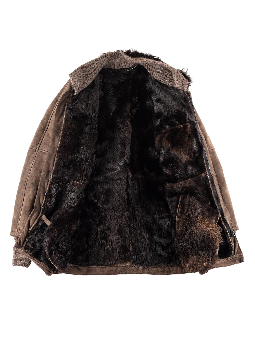 Vintage 90's Men Sheepskin Shearling Jacket in Brown
