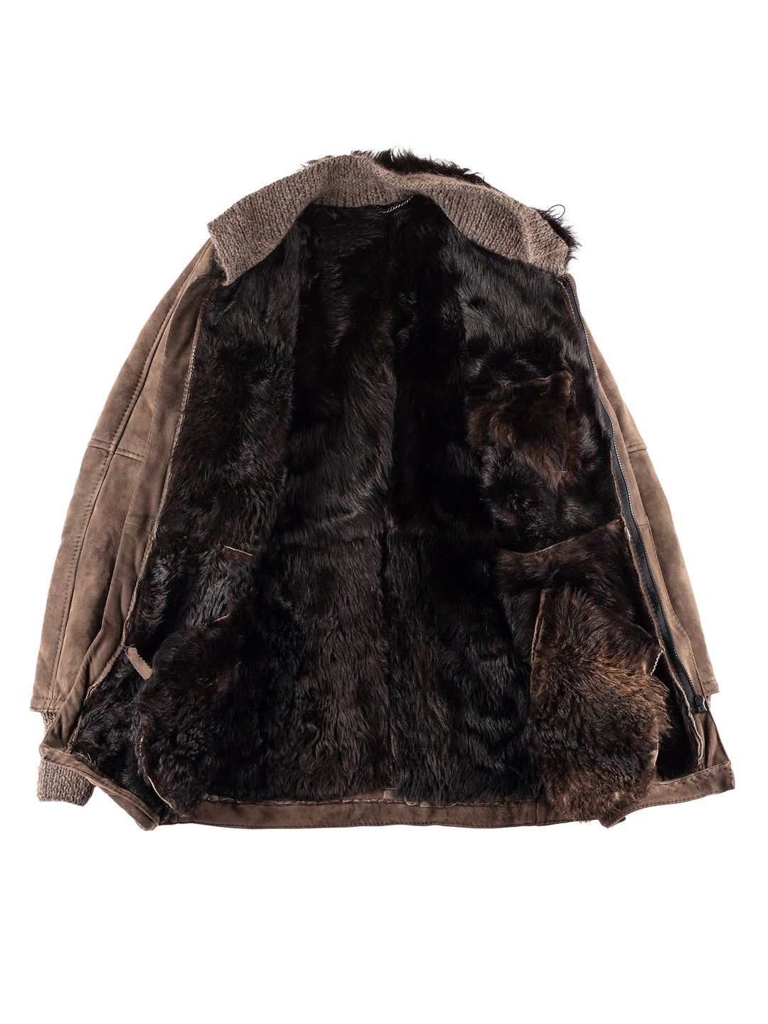 Vintage 90's Men Sheepskin Shearling Jacket in Brown