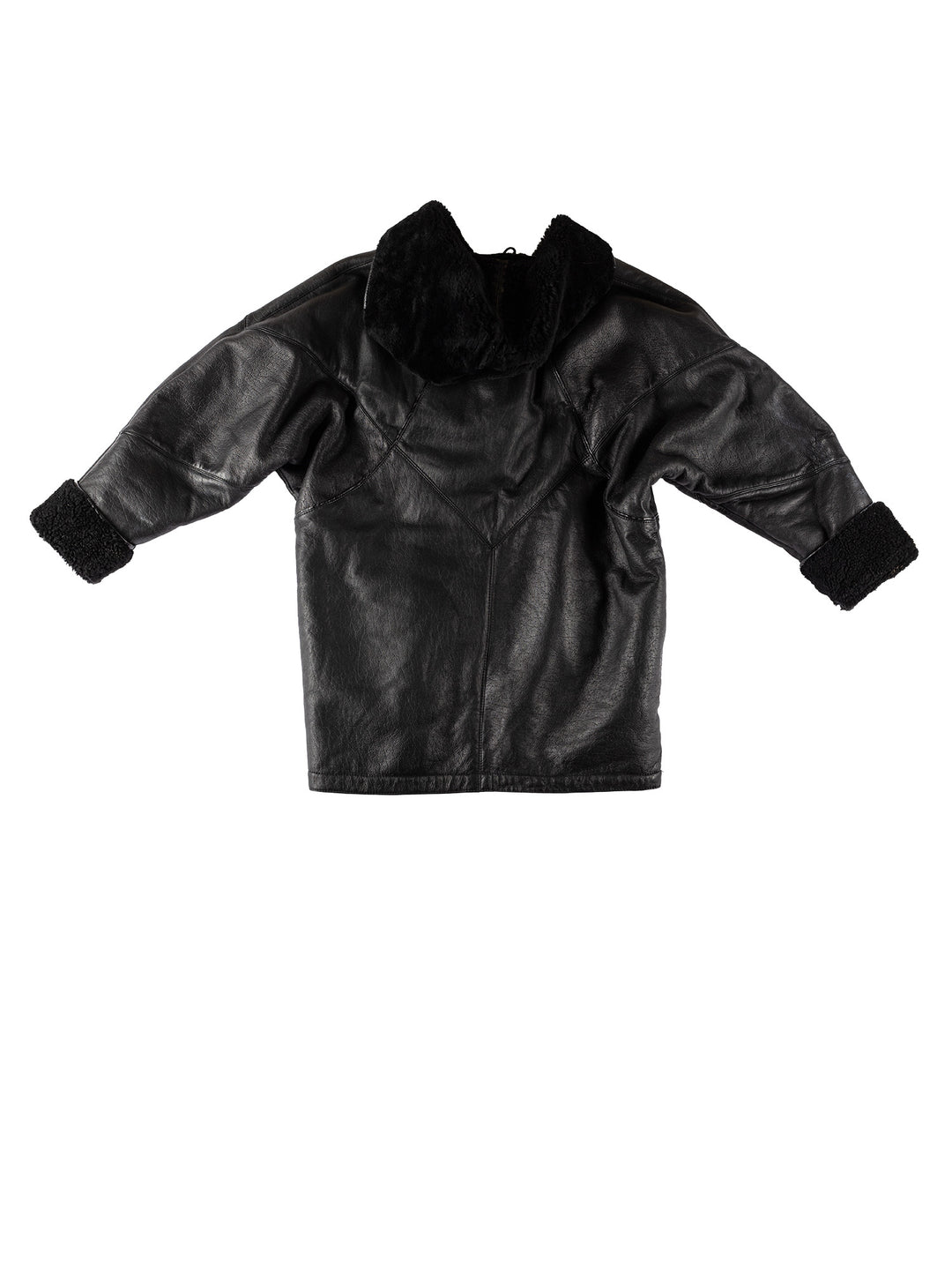 Vintage 80's Women Sheepskin Coat in BlackMN525