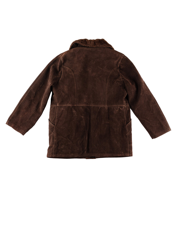 Vintage 90's Men Faux Sheepskin Coat in BrownVN232