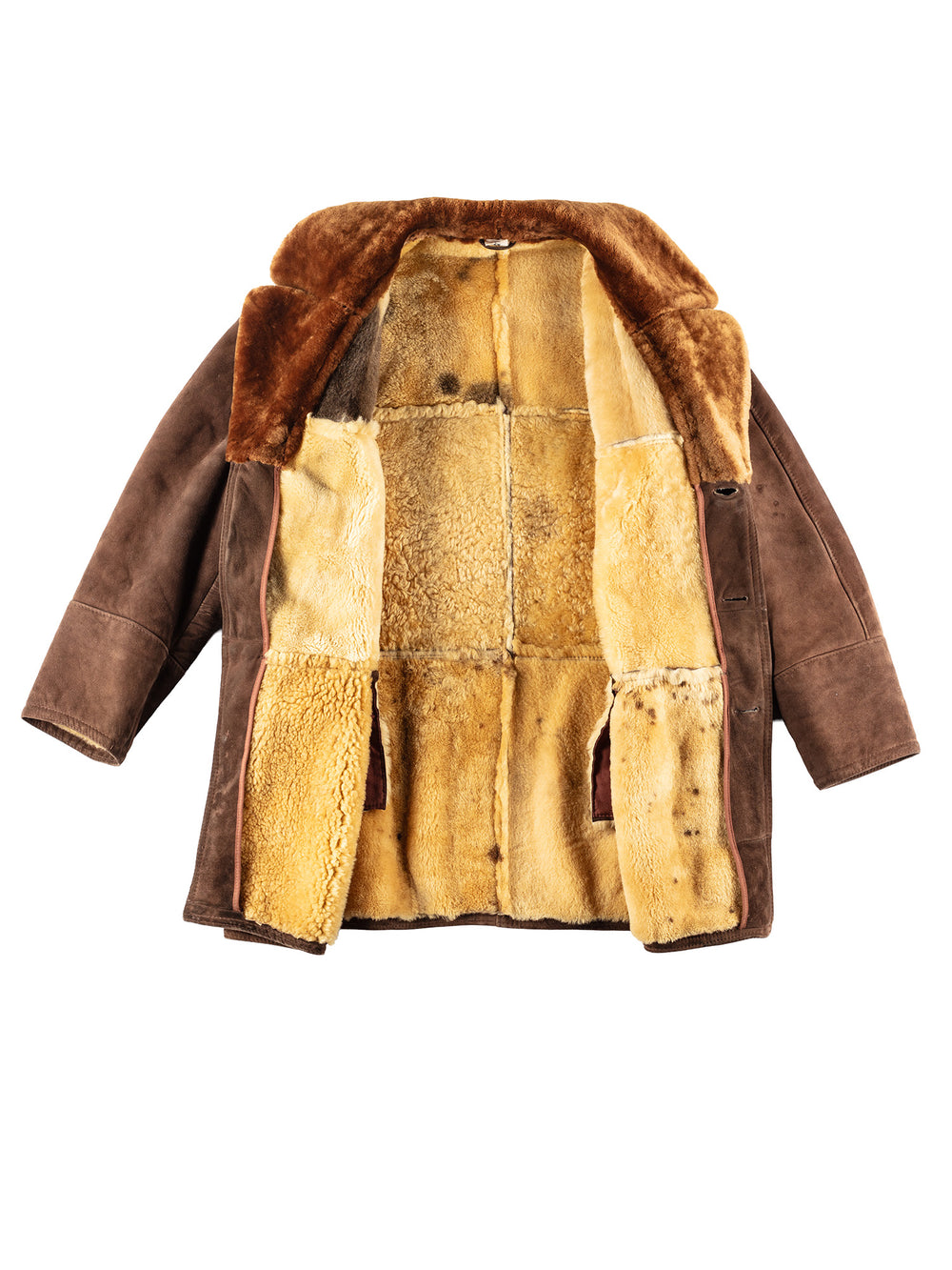 Vintage 70's Men Sheepskin Coat in Brown