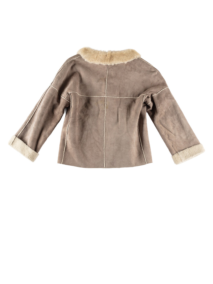 Vintage 70's Women Sheepskin Jacket in GrayMN359