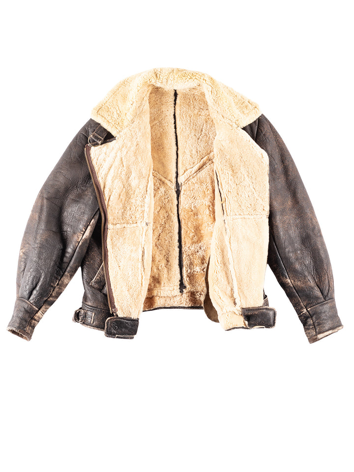 Vintage 70's Men Sheepskin Jacket in Brown