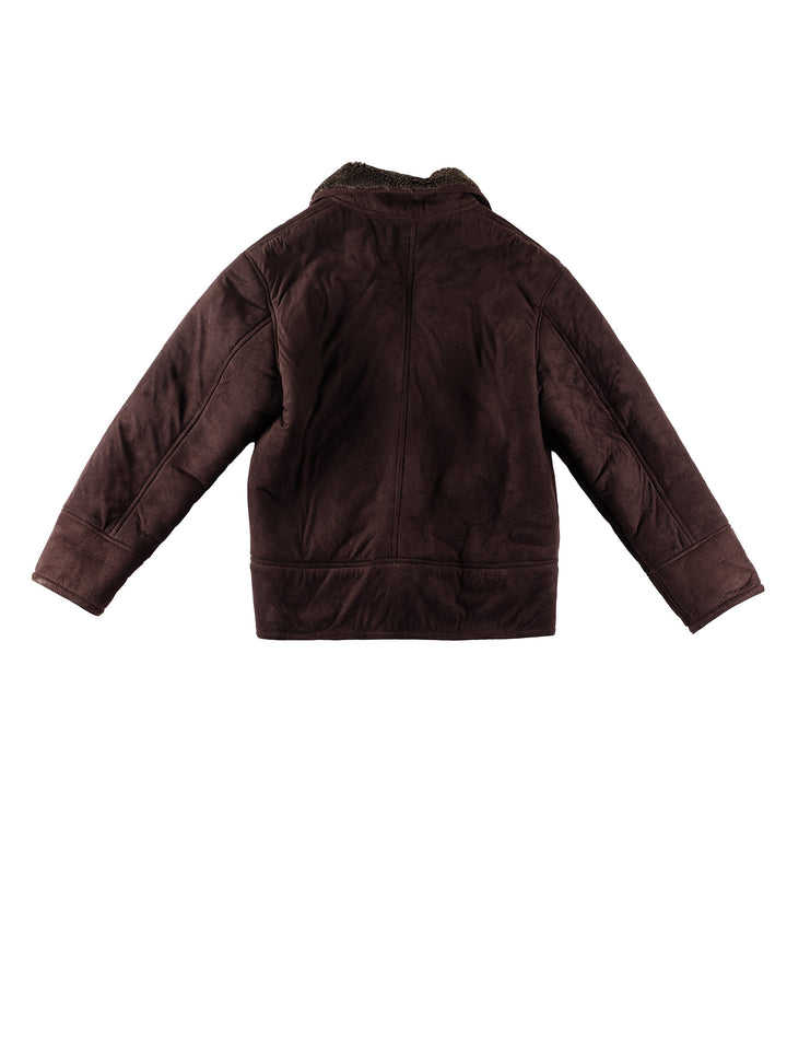 Vintage 90's Men Faux Sheepskin Coat in BrownVN185