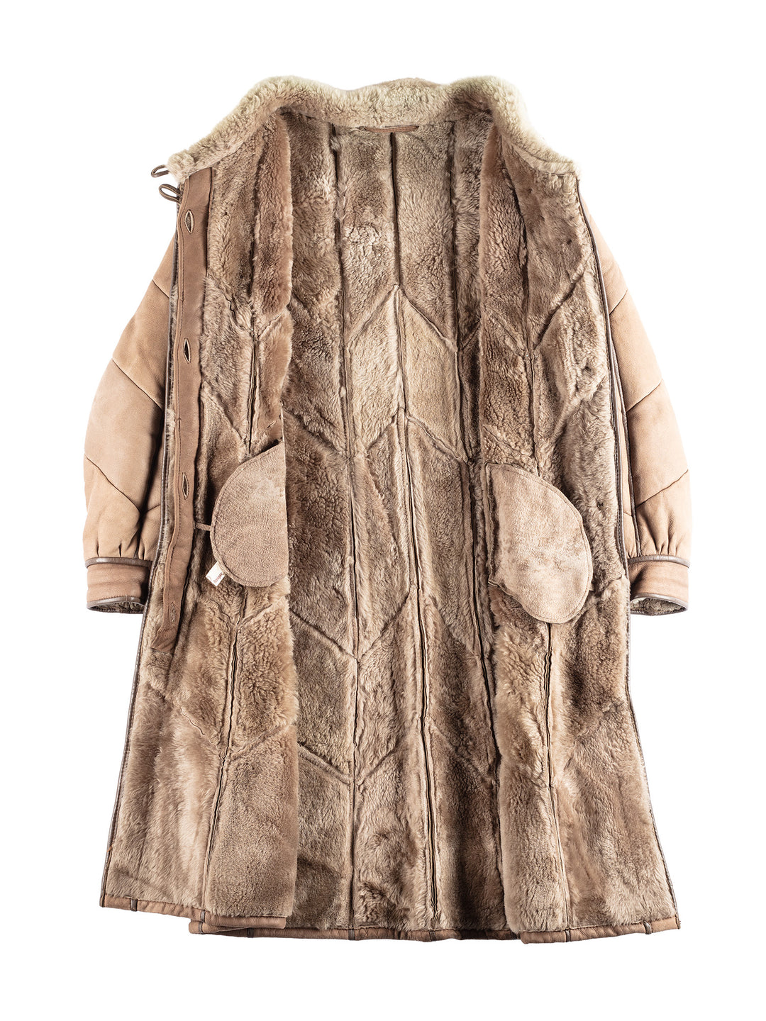 Vintage 80's Women Sheepskin Coat in Brown