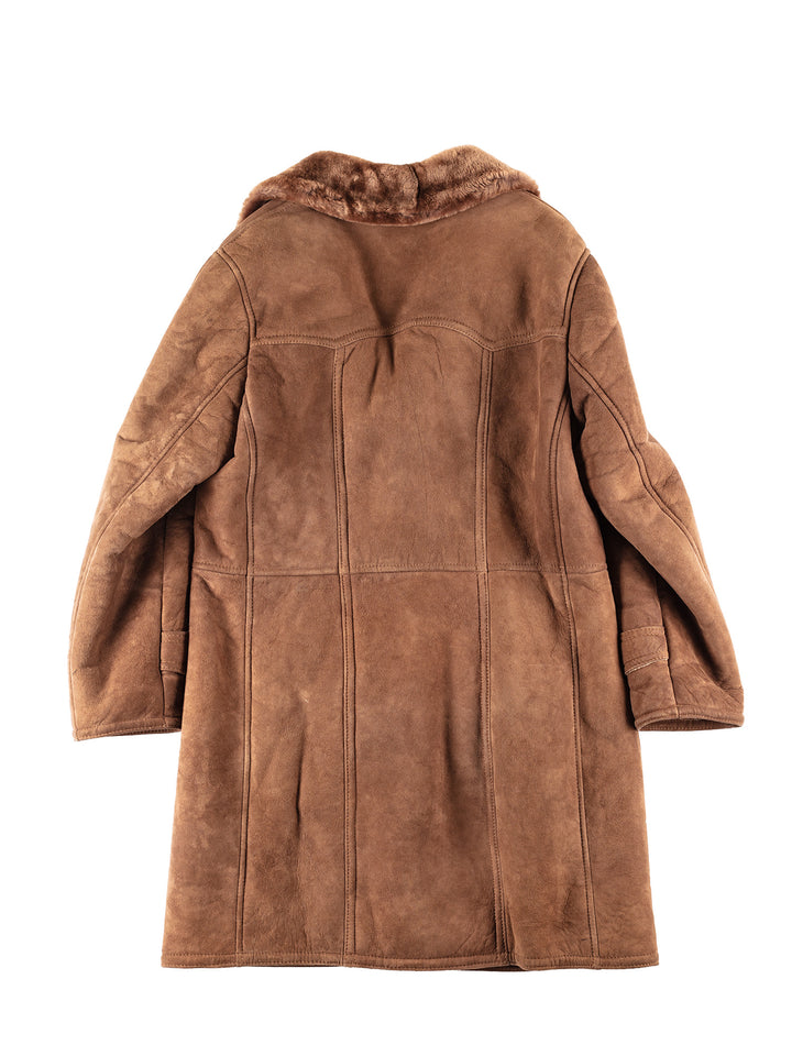 Vintage 70's Men Sheepskin Coat in Brown