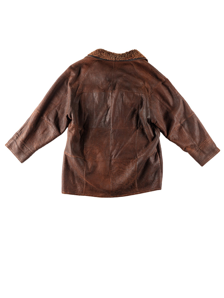 Vintage 90's Men Sheepskin Coat in BrownVN161