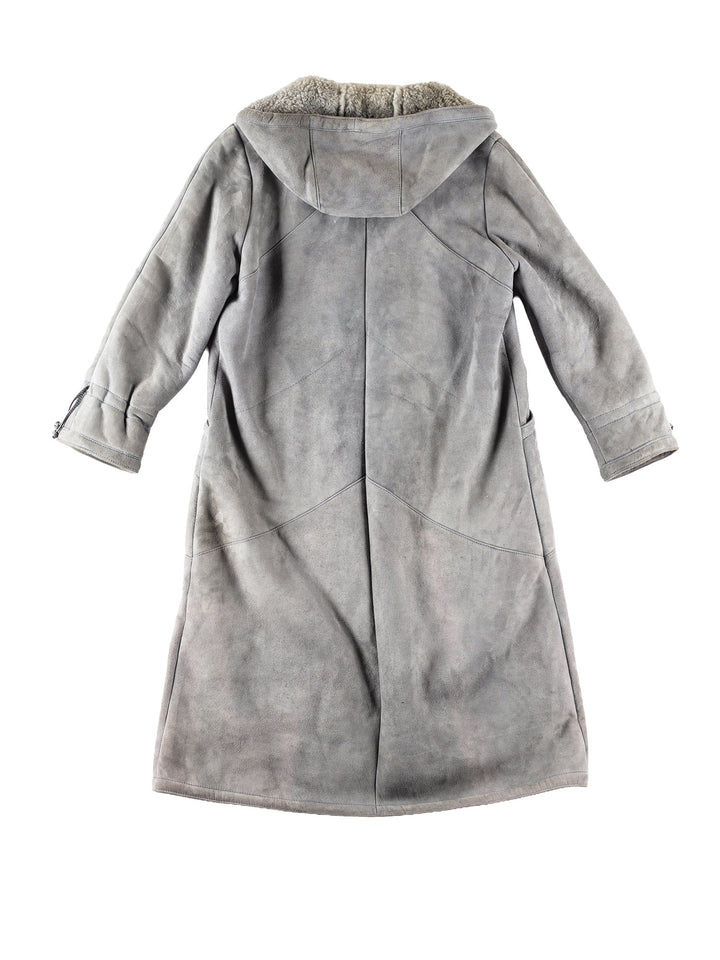 Vintage 90's Women Sheepskin Coat in GrayMN186