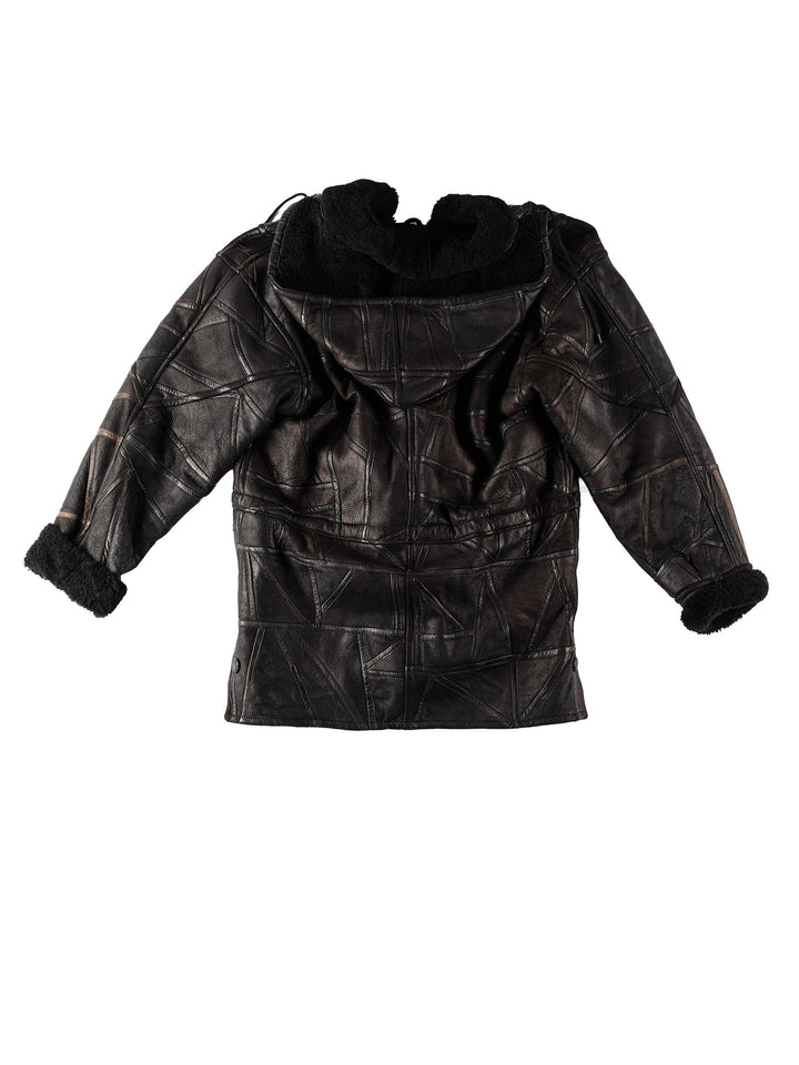 Vintage 80's Women Sheepskin Coat in BlackMN517
