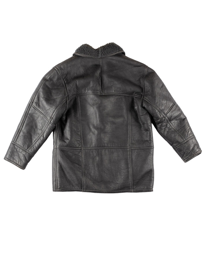 Vintage 80's Men Sheepskin Coat in BlackVN210