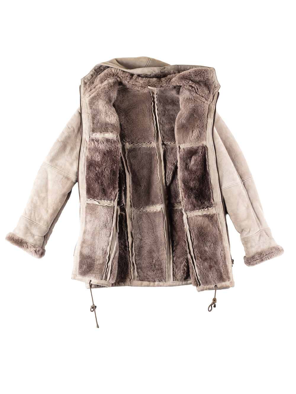 Vintage 90's Women Sheepskin Coat in Gray