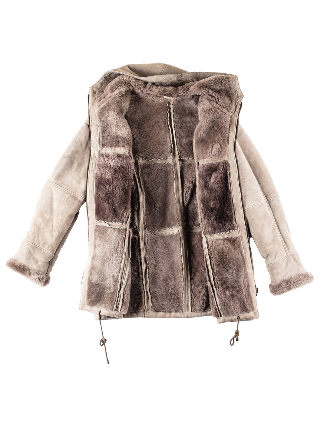 Vintage 90's Women Sheepskin Coat in Gray