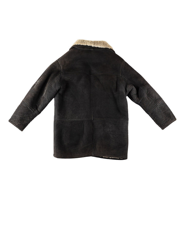 Vintage 70's Men Sheepskin Coat in BlackVN228