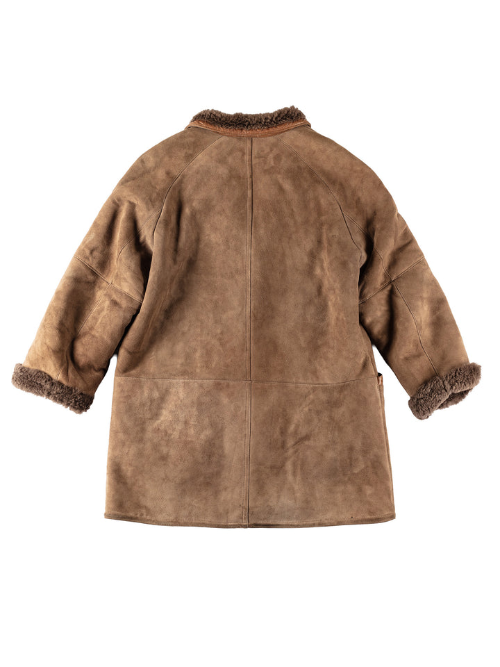 Vintage 80's Men Sheepskin Coat in BrownVN142