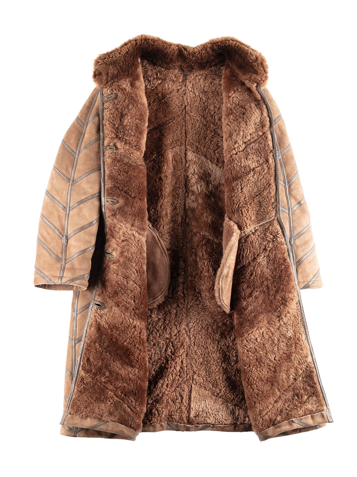 Vintage 00's Women Sheepskin Coat in Brown
